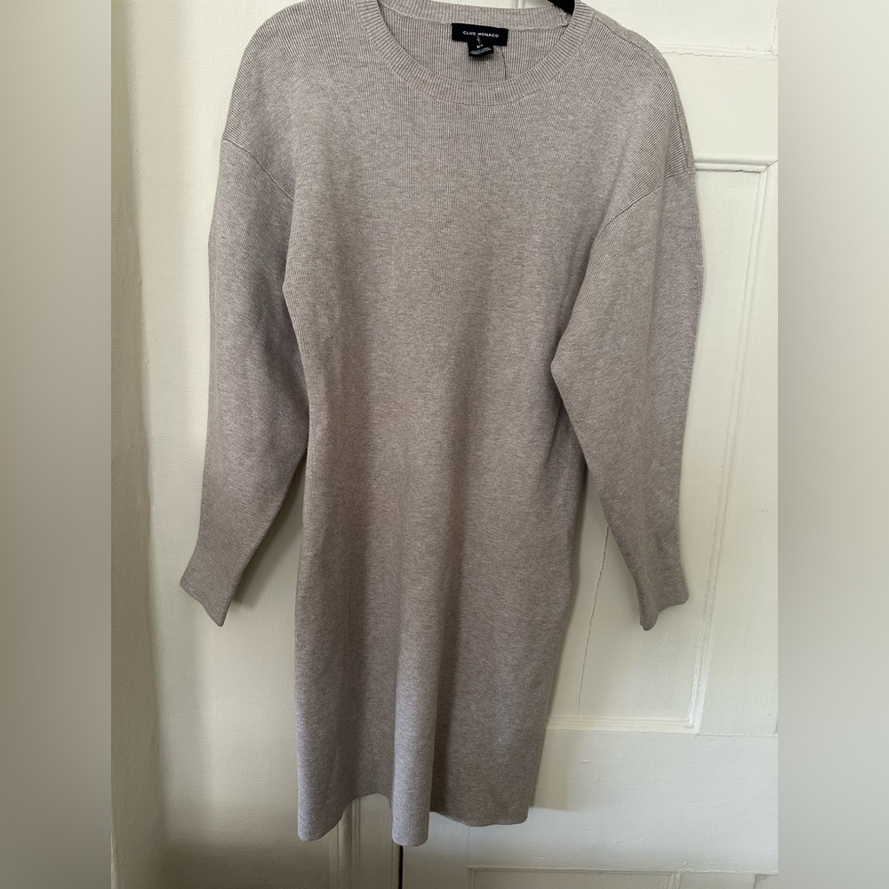 Club Monaco Fashion Sleeve Shaped Sweater Dress - New With Tags - -Taupe